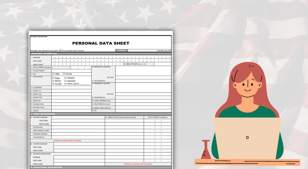personal data sheet sample